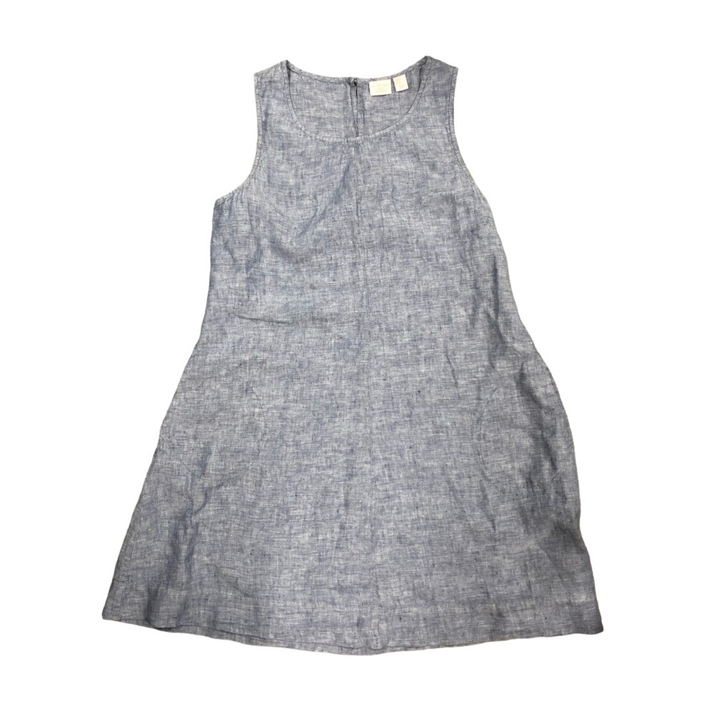 St. Tropez West 100% Linen‎ A-line dress Pockets Womens Size 10 EUC Sleeveless